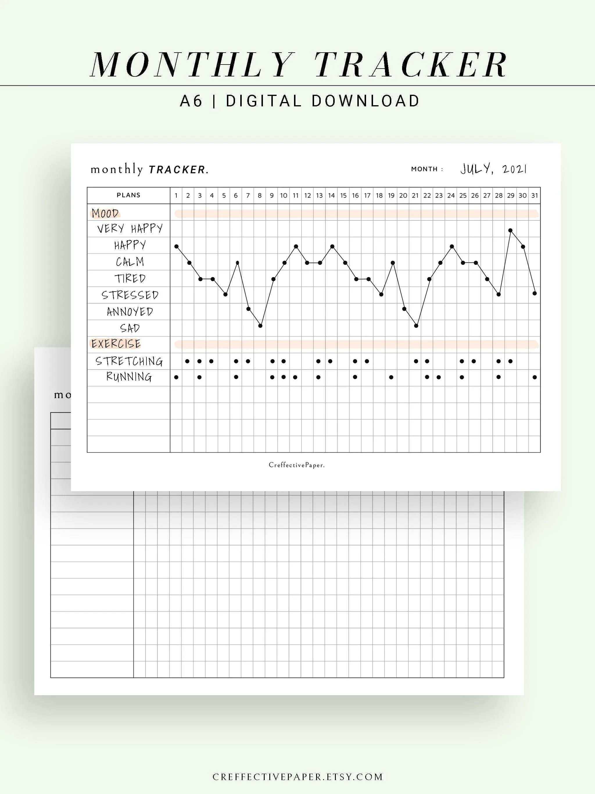 T101_M | Monthly Goal & Habit Tracker Template