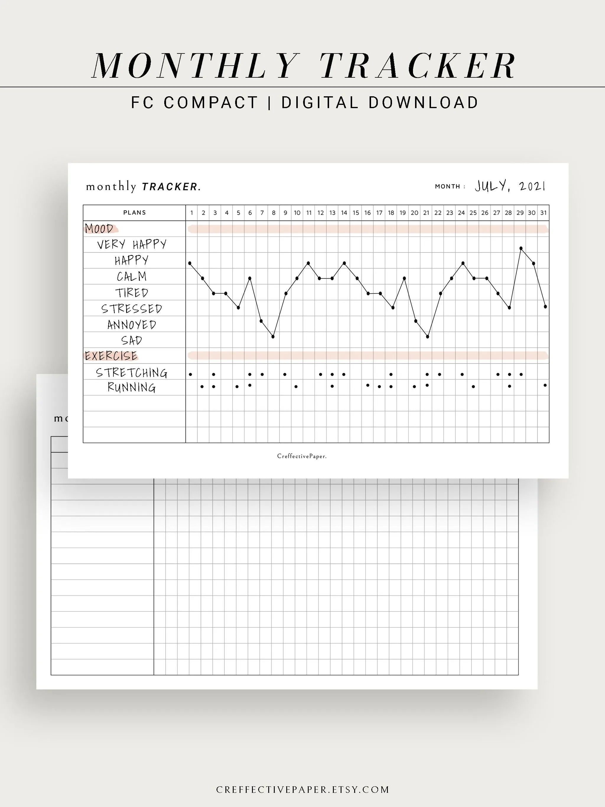 T101_M | Monthly Goal & Habit Tracker Template