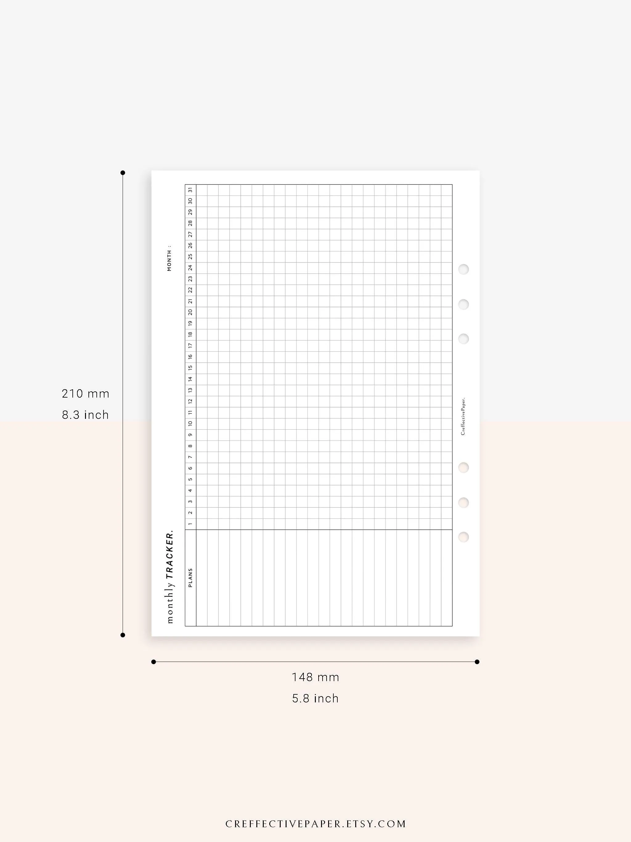 T101_M | Monthly Goal & Habit Tracker Template