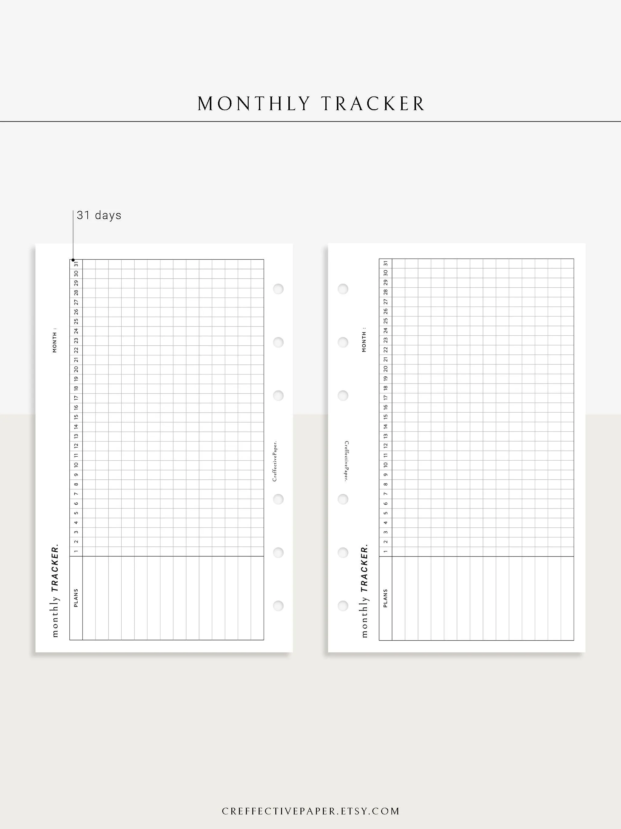 T101_M | Monthly Goal & Habit Tracker Template