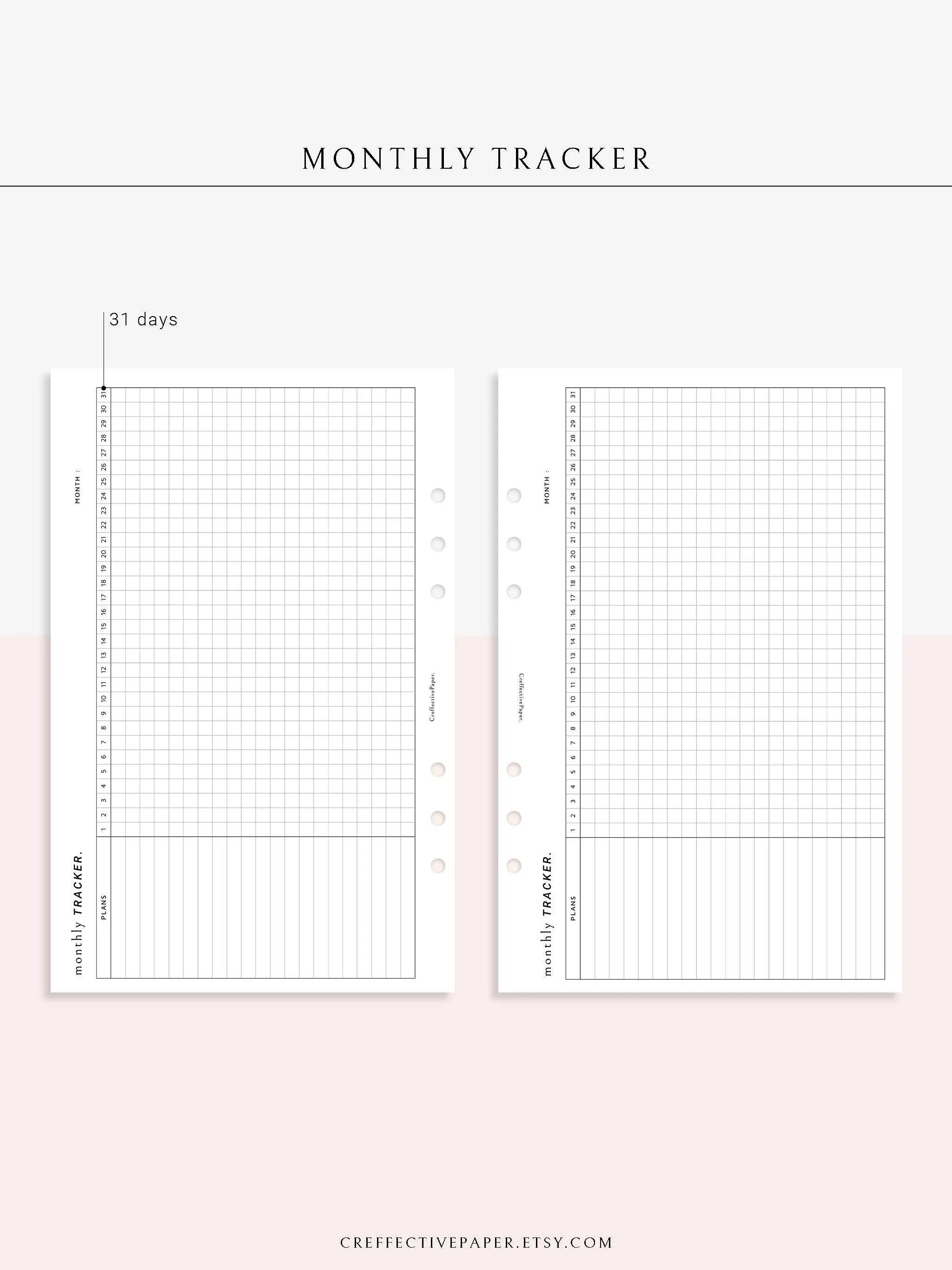 T101_M | Monthly Goal & Habit Tracker Template