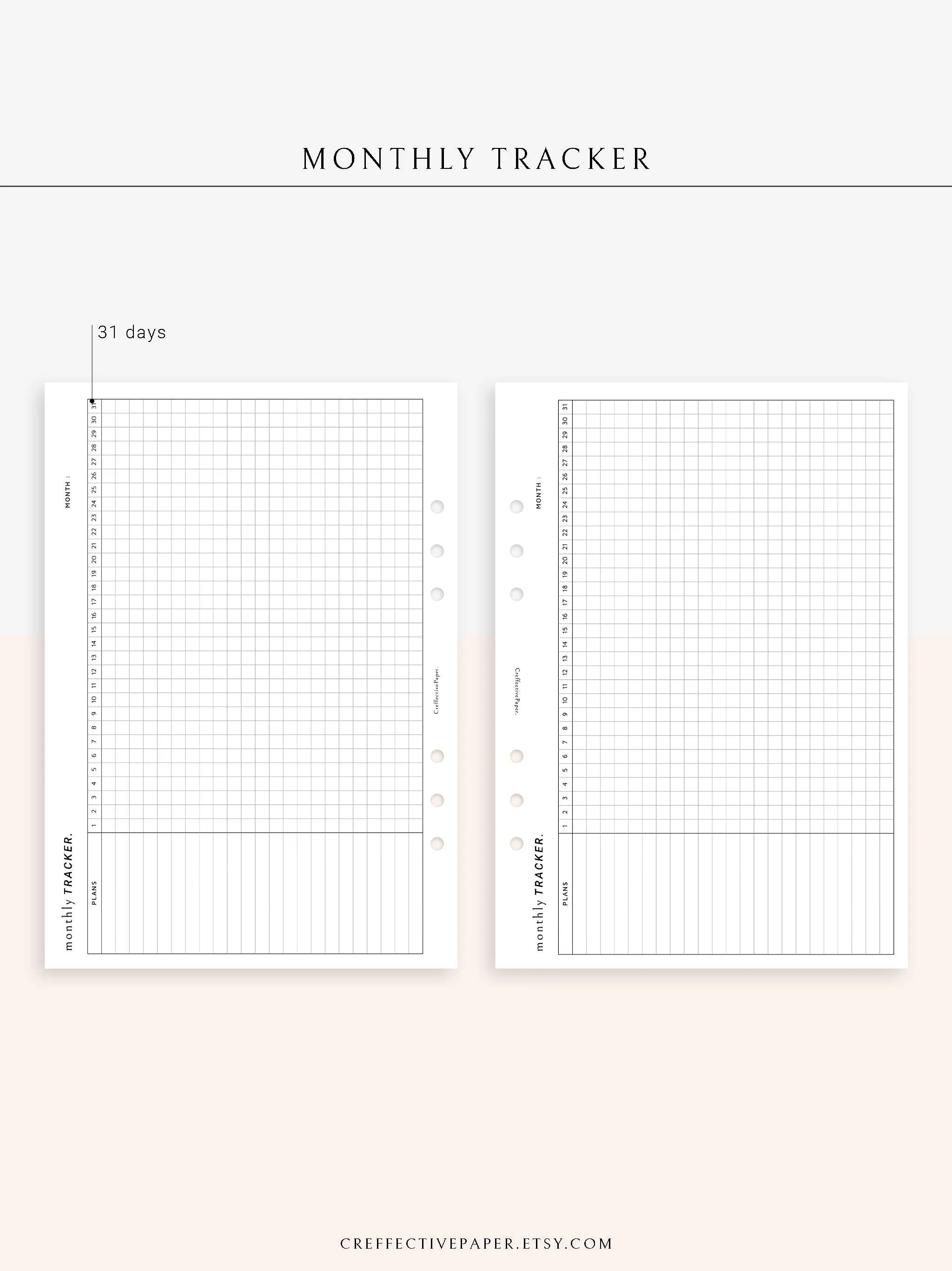 T101_M | Monthly Goal & Habit Tracker Template