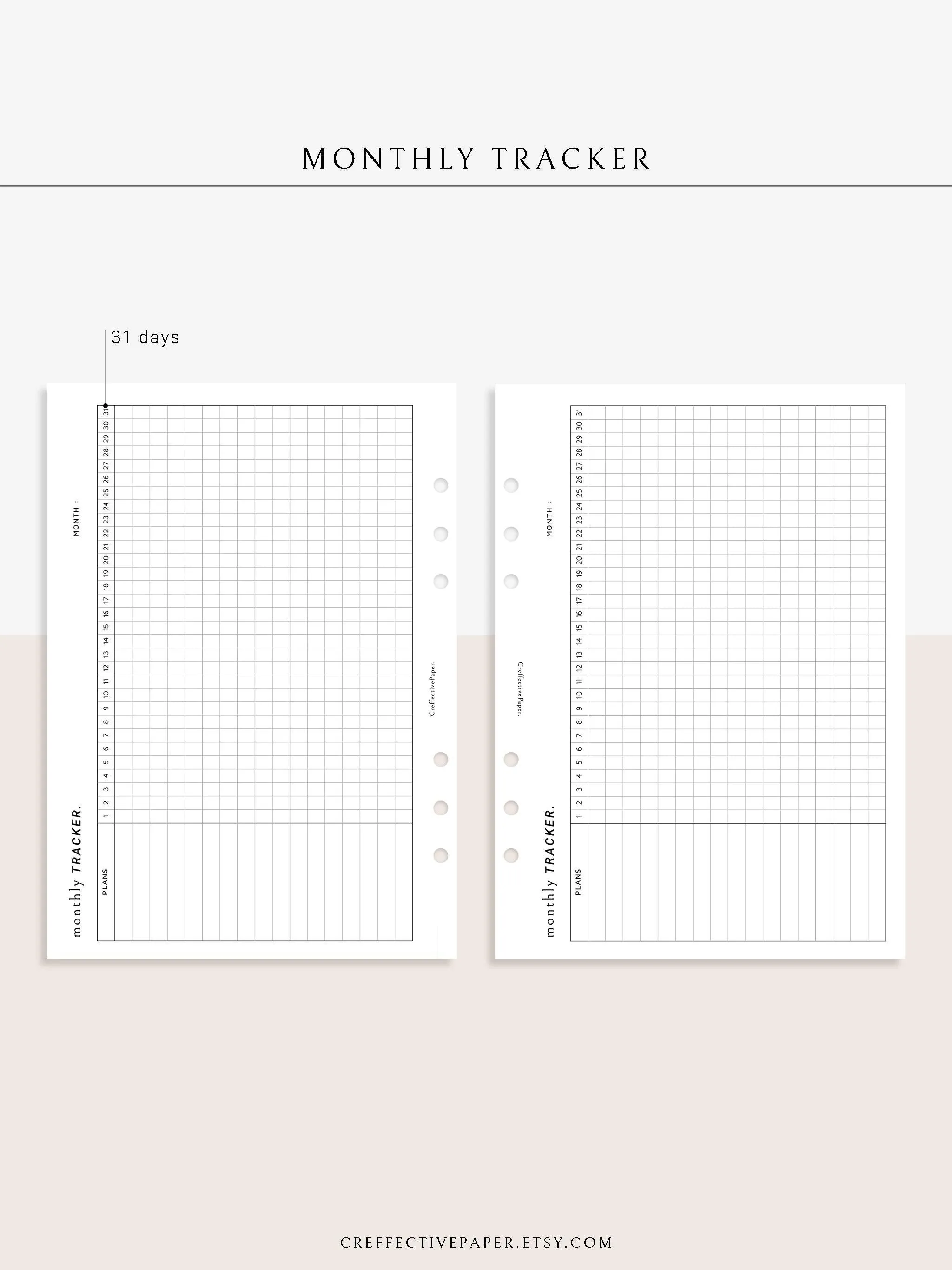 T101_M | Monthly Goal & Habit Tracker Template