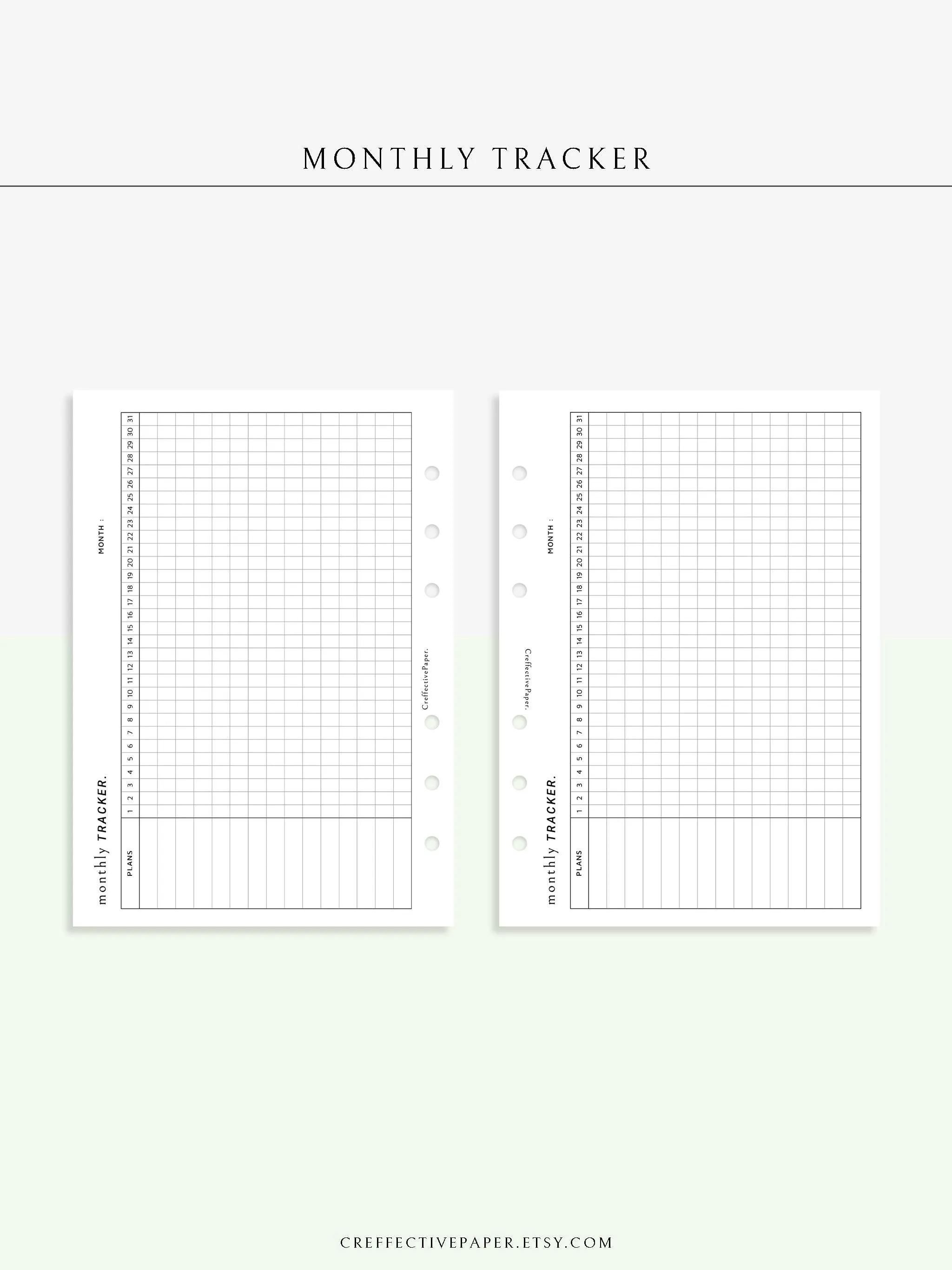 T101_M | Monthly Goal & Habit Tracker Template