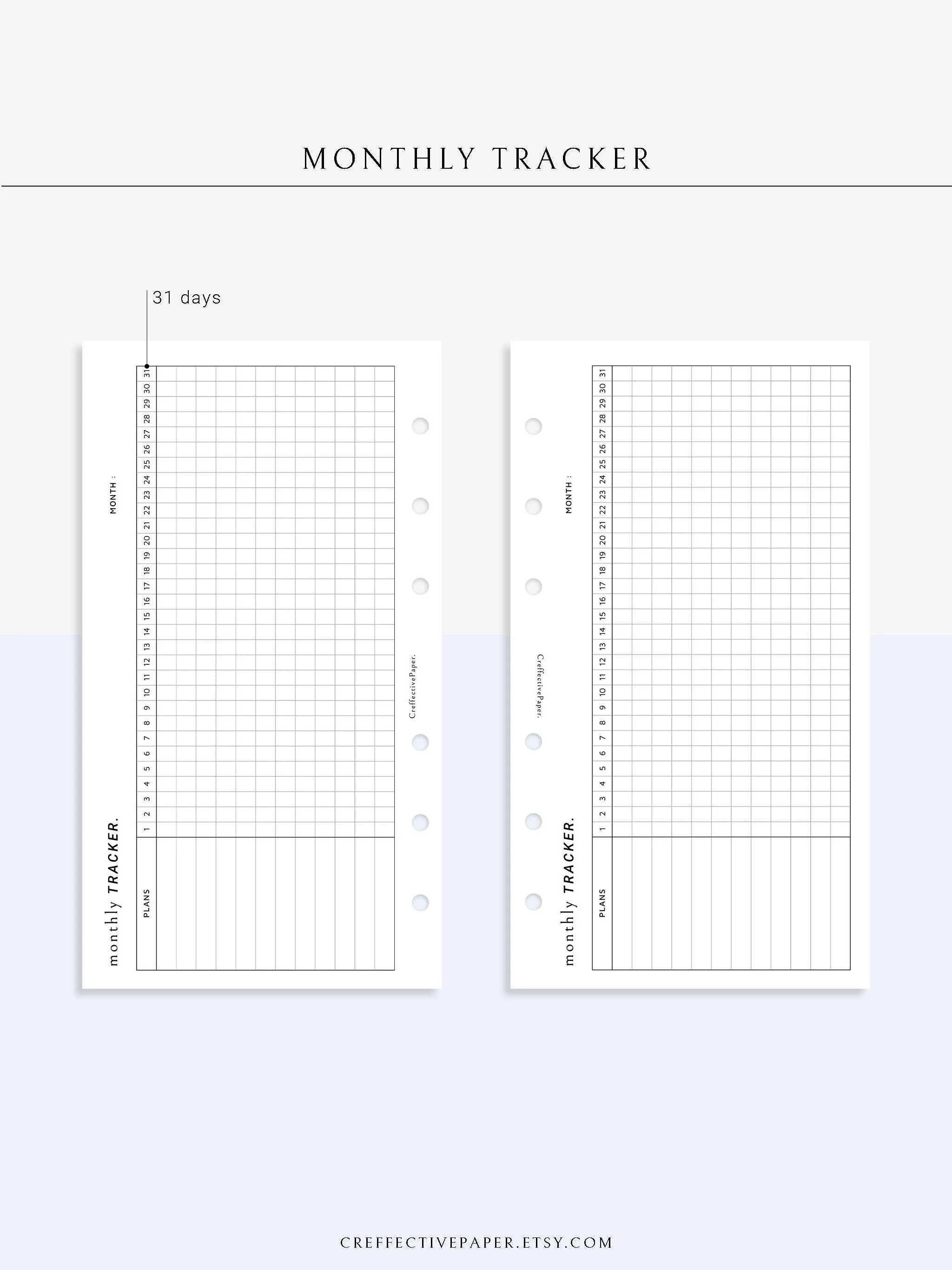 T101_M | Monthly Goal & Habit Tracker Template