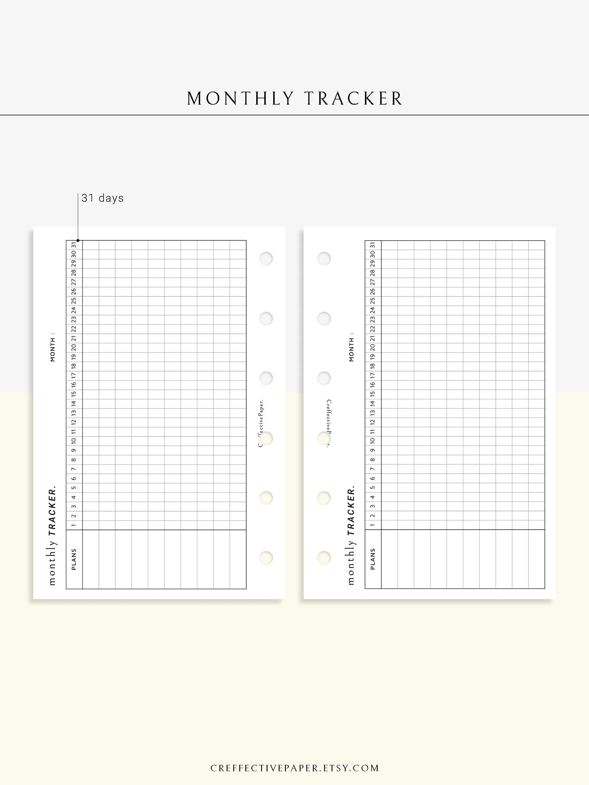 T101_M | Monthly Goal & Habit Tracker Template