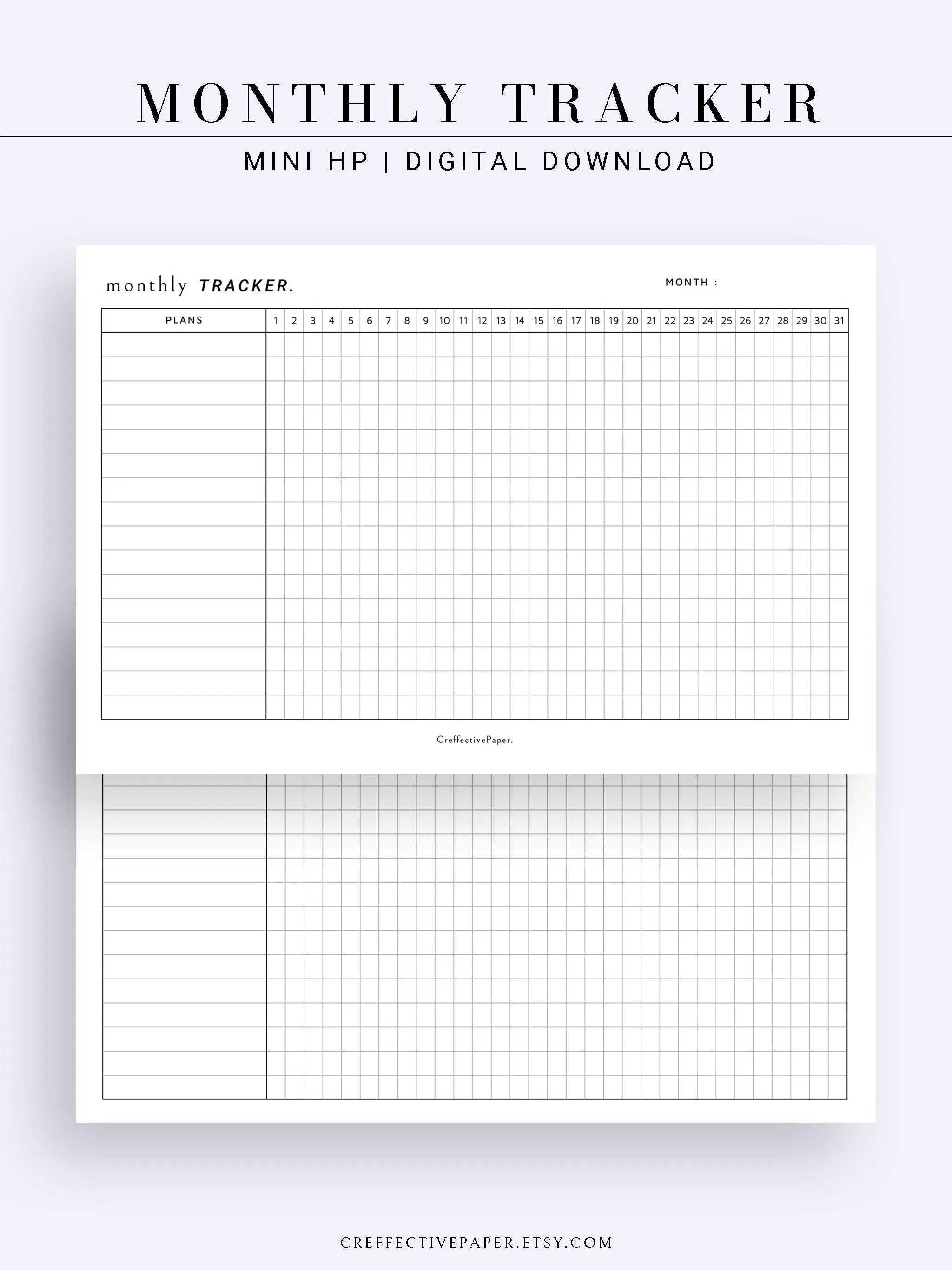 T101_M | Monthly Goal & Habit Tracker Template