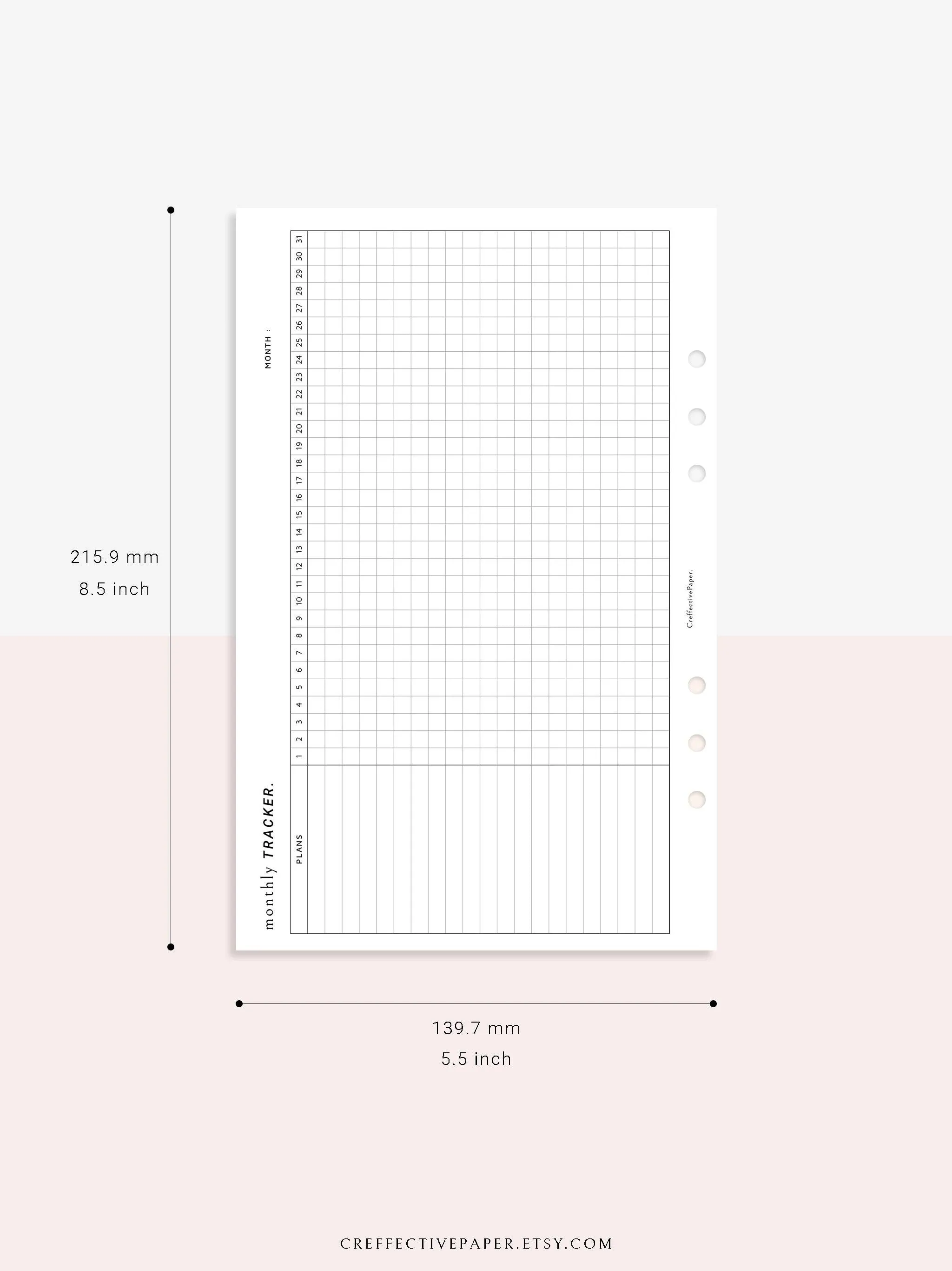 T101_M | Monthly Goal & Habit Tracker Template