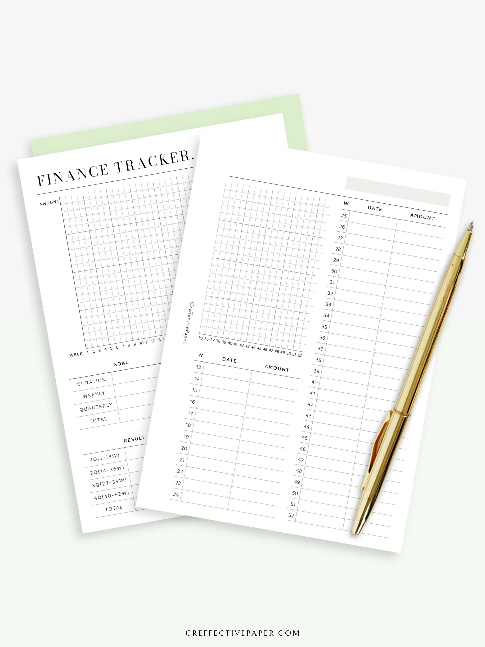 T123 | 52-week Finance Tracker, Yearly Graph Tracking