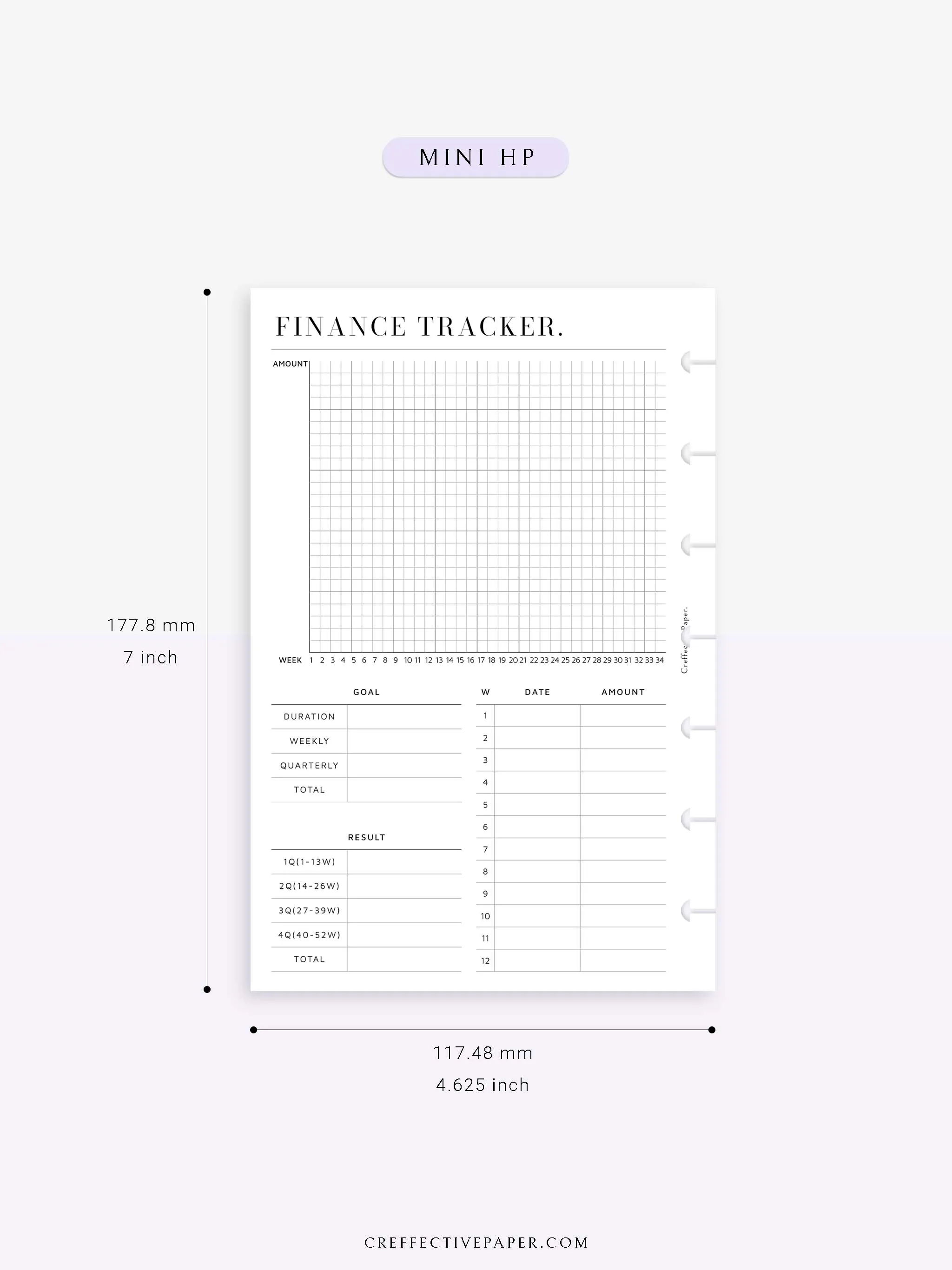 T123 | 52-week Finance Tracker, Yearly Graph Tracking