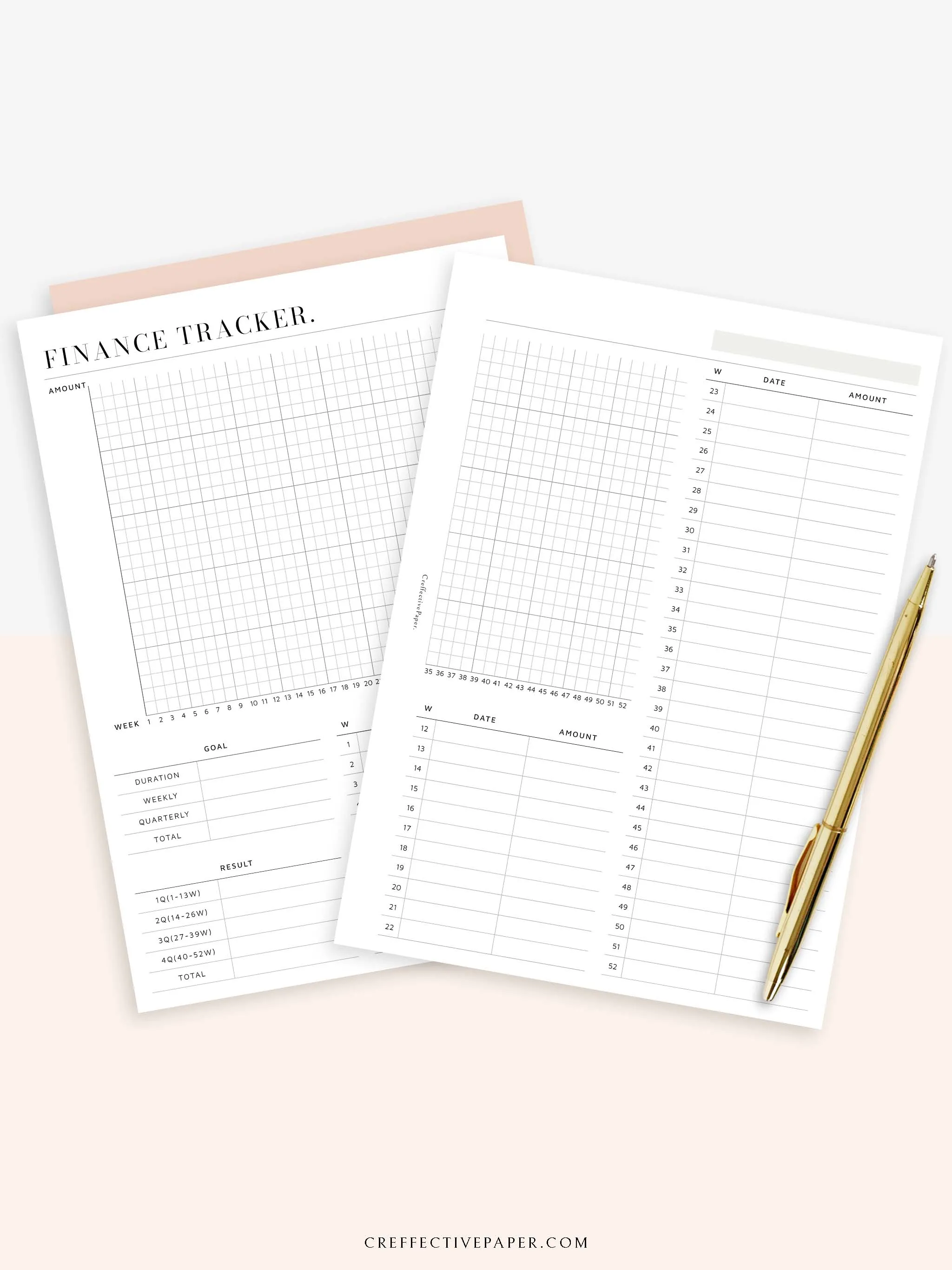 T123 | 52-week Finance Tracker, Yearly Graph Tracking