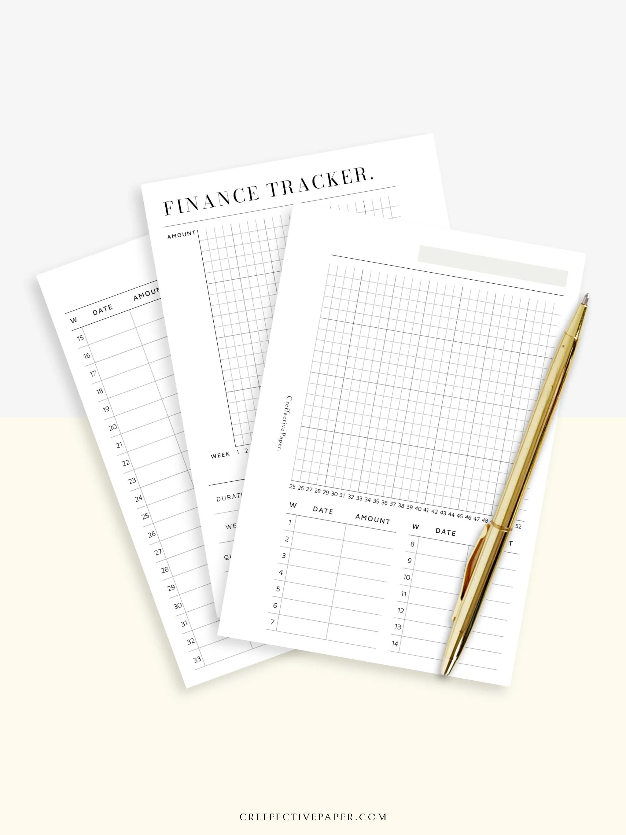 T123 | 52-week Finance Tracker, Yearly Graph Tracking