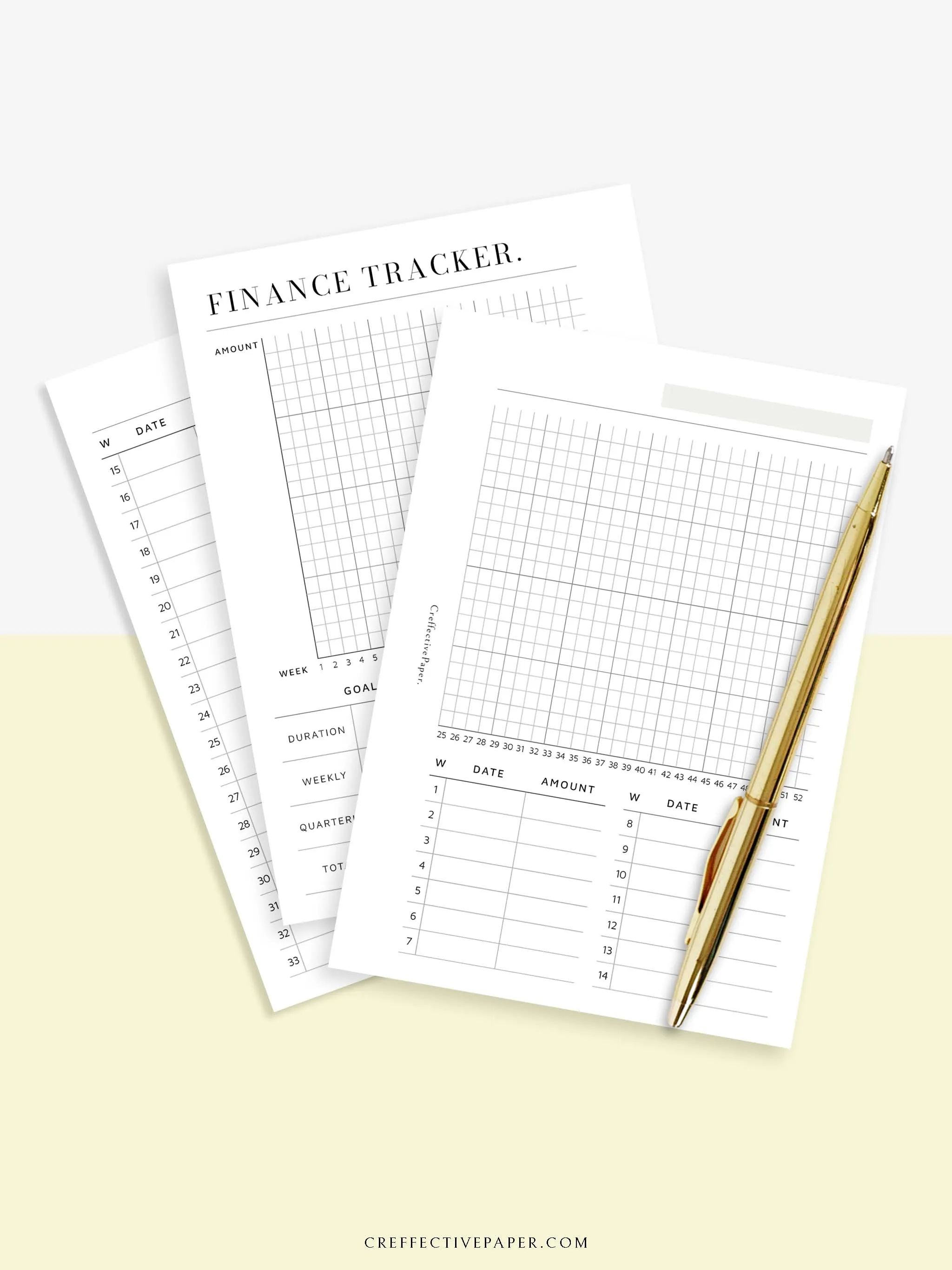 T123 | 52-week Finance Tracker, Yearly Graph Tracking