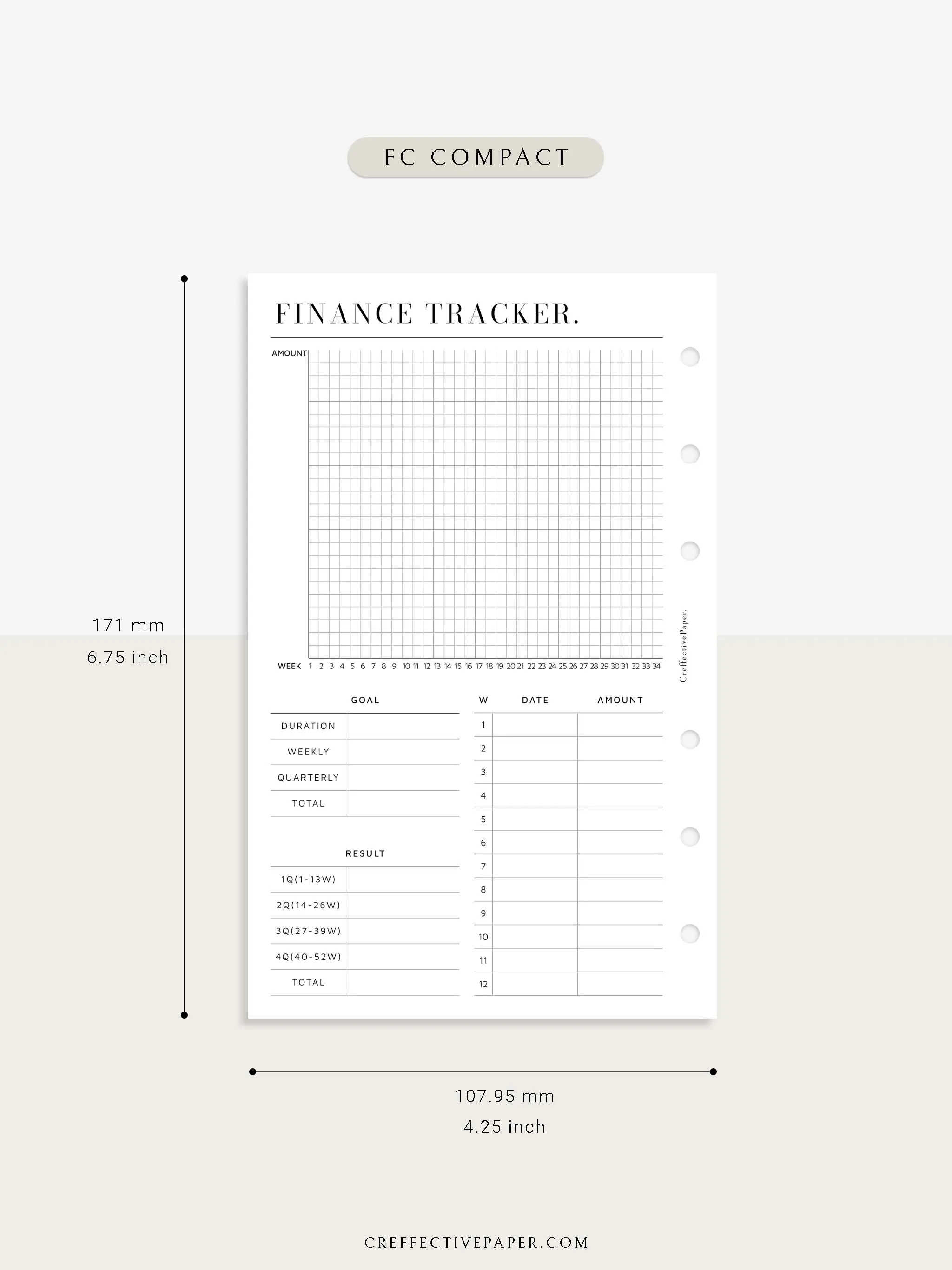 T123 | 52-week Finance Tracker, Yearly Graph Tracking