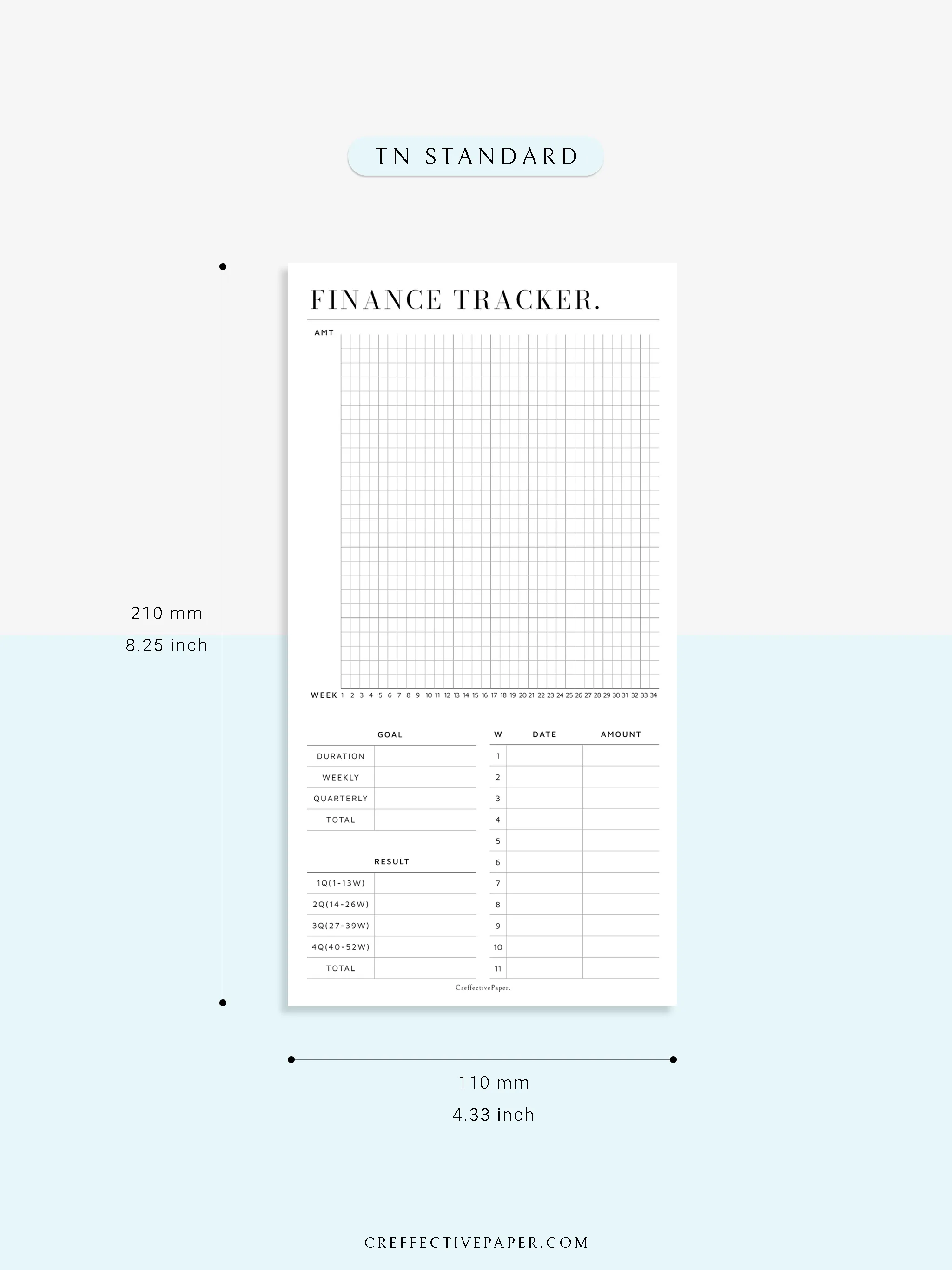 T123 | 52-week Finance Tracker, Yearly Graph Tracking