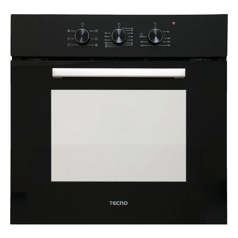 Tecno Uno TBO 630 Built-In Oven Full Black 56L, 6 Functions