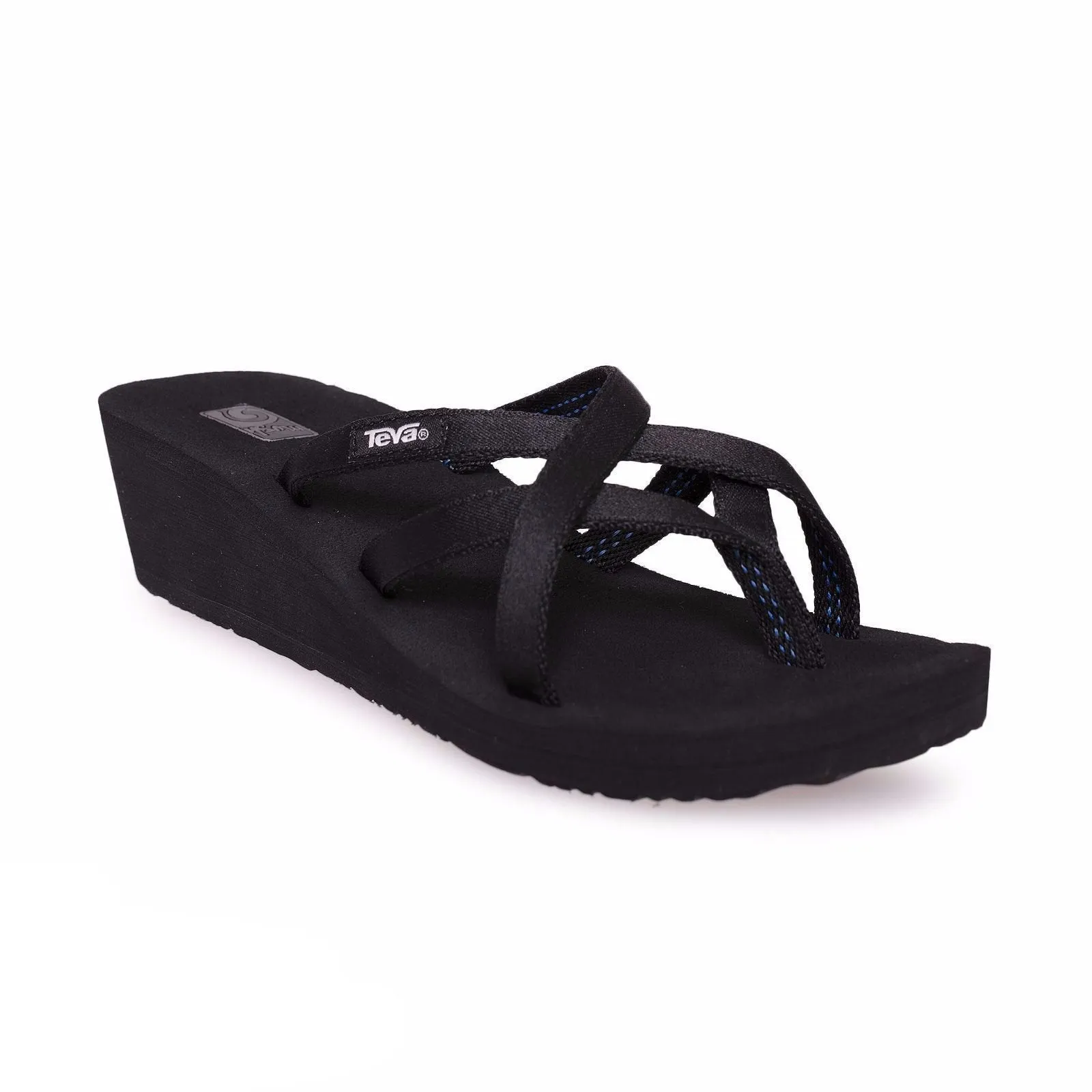 Teva Mush Mandalyn Wedge Ola 2 Black Slides