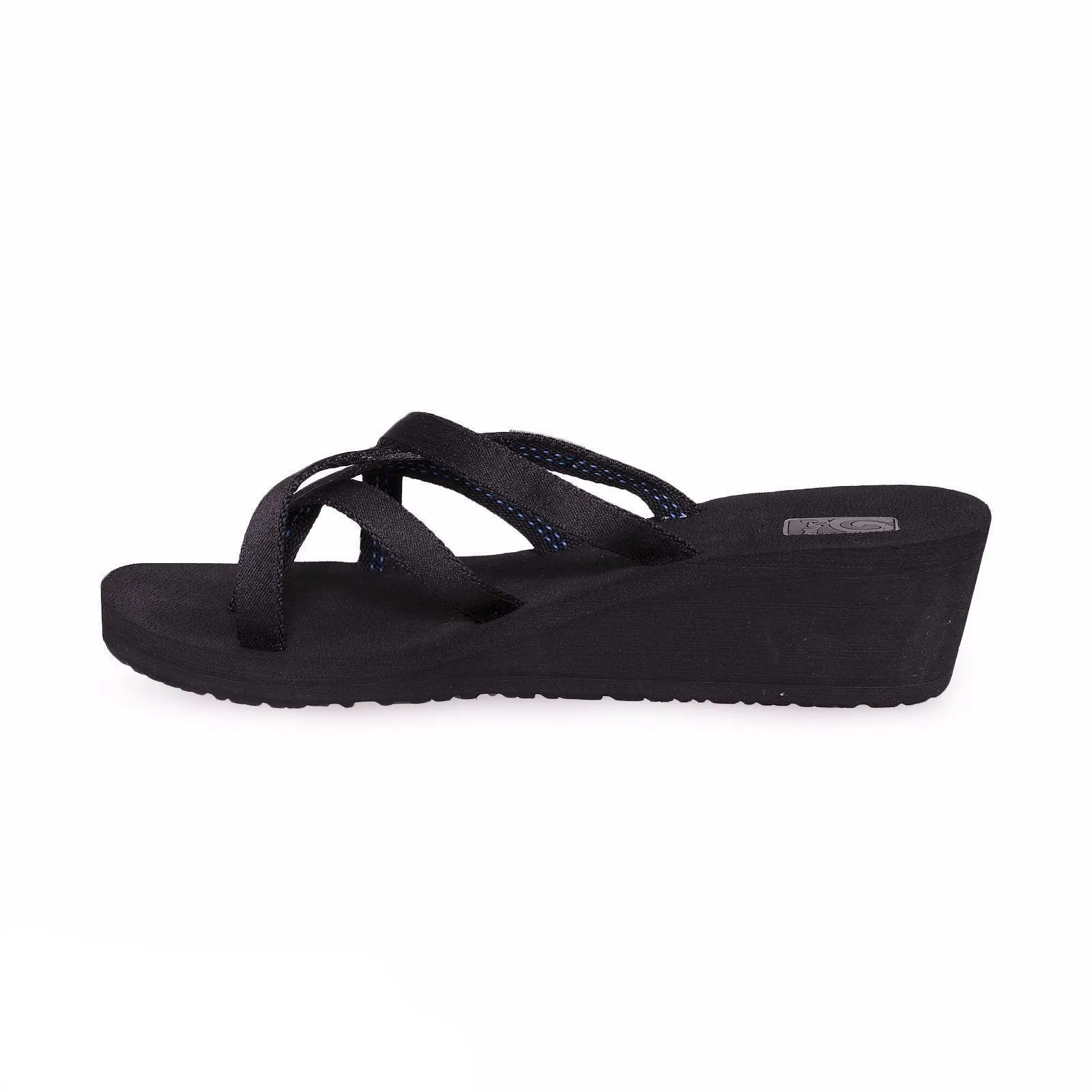 Teva Mush Mandalyn Wedge Ola 2 Black Slides