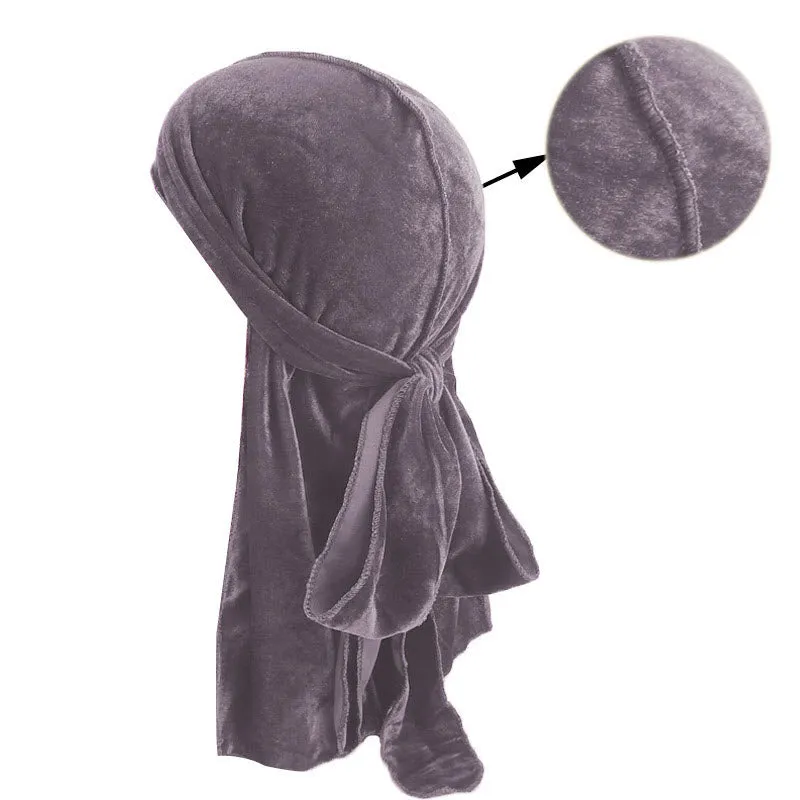 Velvet Durag Doo Head Wrap Bandana Soft Cap Unisex Mens Womens Wrap