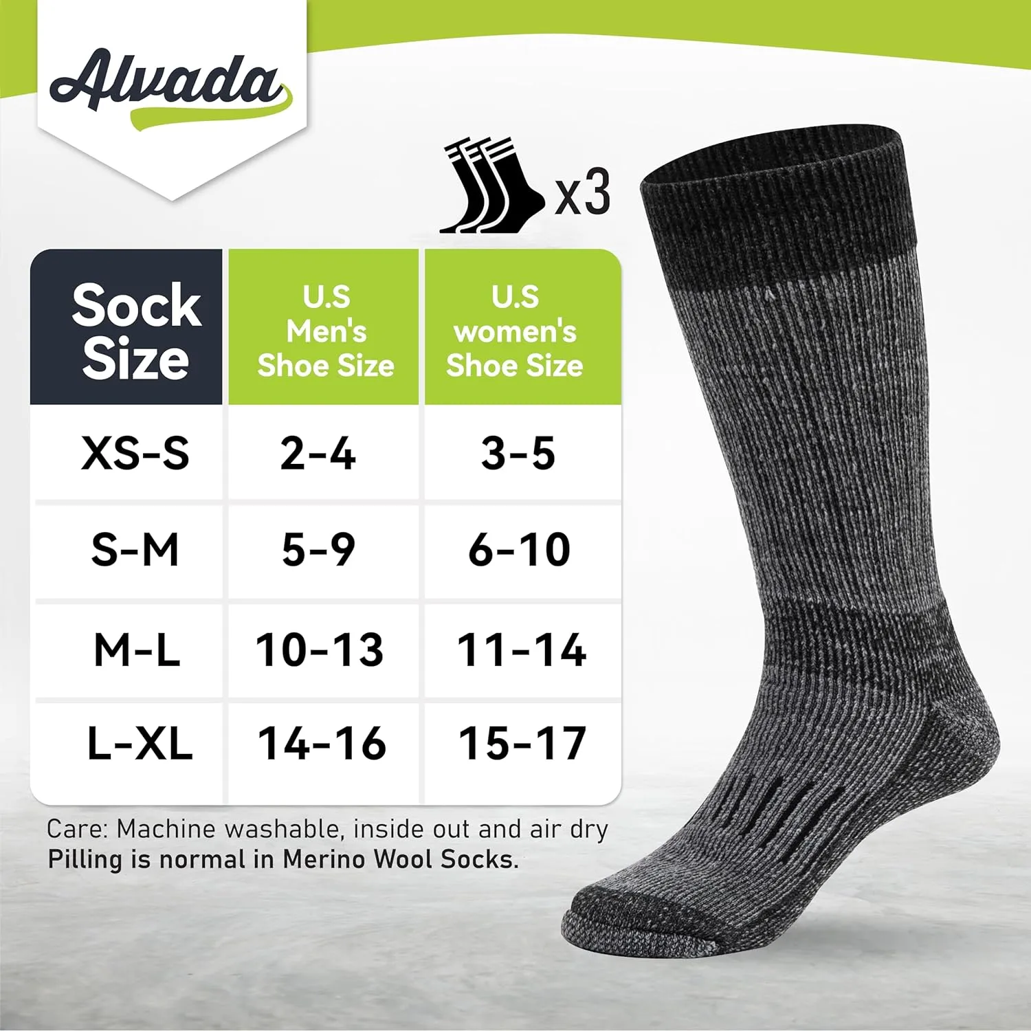 Warm Thermal Wool Socks for Winter 6 Pairs