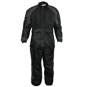 Xelement RN-4727 Men's Black Two-Piece Armored Motorcycle Rain Suit